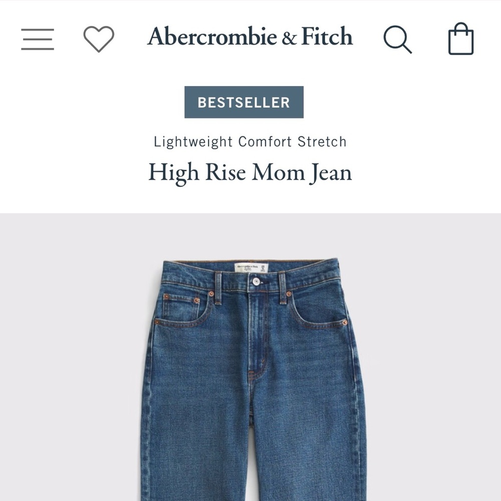 Abercrombie & Fitch the mom high rise fray vintage button fly 30 10 short